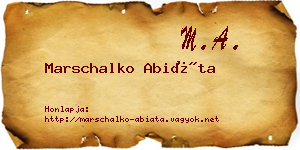 Marschalko Abiáta névjegykártya